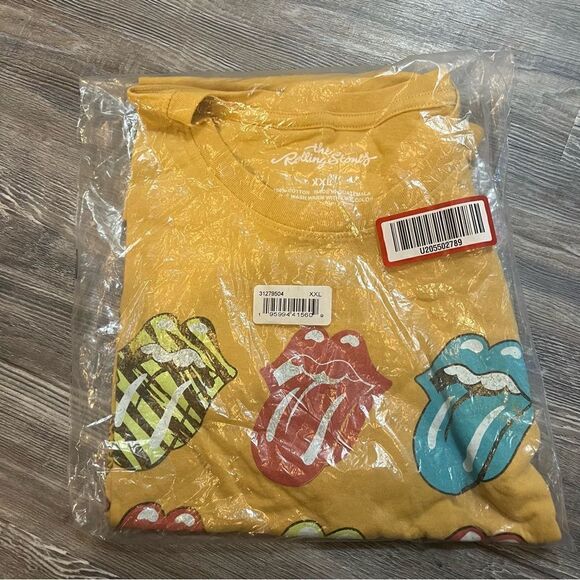 The Rolling Stones Multi Logo Short Sleeve Women's Graphic T-Shirt - Mustard XXL - Picture 2 of 6